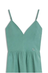 Vestido Techno Suede Strapp v Mini Verde Maca
