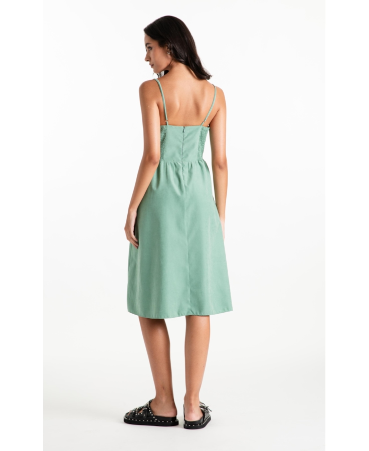 Vestido Techno Suede Strapp v Mini Verde Maca