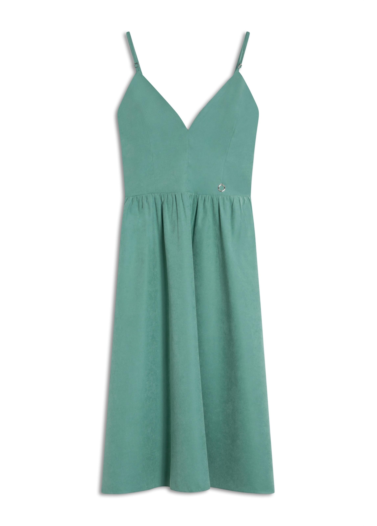 Vestido Techno Suede Strapp v Mini Verde Maca