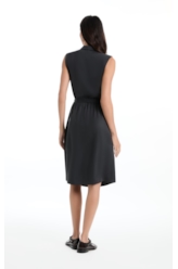 Vestido Tencel Chemise Midi Preto