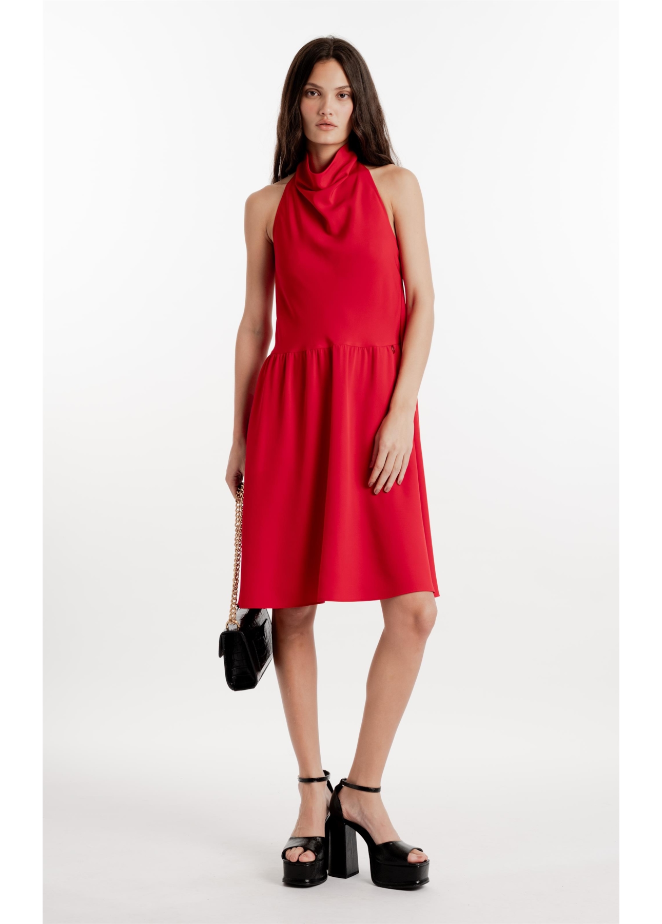 Vestido Tóquio High Collar Vermelho