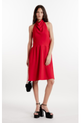Vestido Tóquio High Collar Vermelho