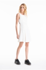 Vestido Toquio Tailoring Pleats Off White
