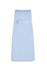 Vestido Tricoline Strapless Knee Azul Claro