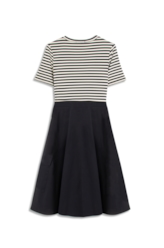Vestido Tricoline Stripes Dark Navy