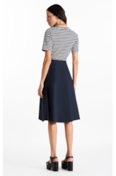 Vestido Tricoline Stripes Dark Navy