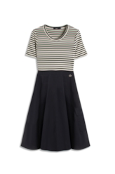 Vestido Tricoline Stripes Dark Navy