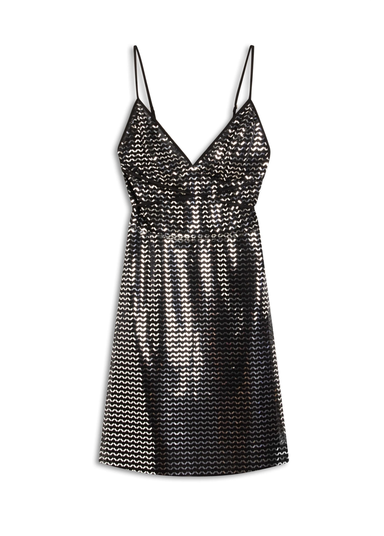 Vestido Tule Chevron Preto