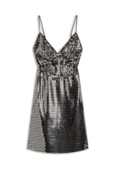 Vestido Tule Chevron Preto