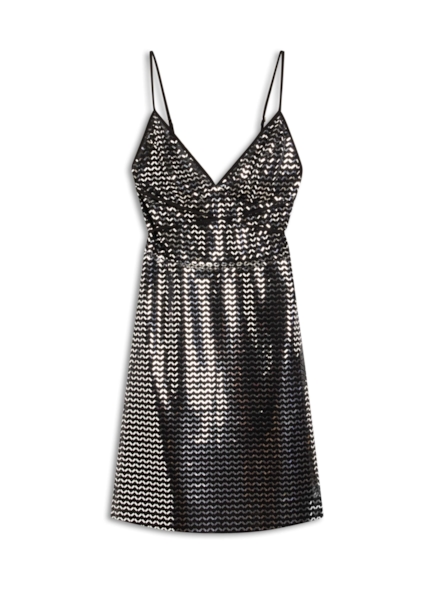 Vestido Tule Chevron Preto