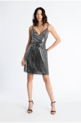 Vestido Tule Chevron Preto