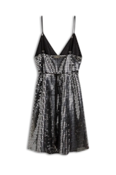 Vestido Tule Chevron Preto