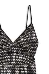 Vestido Tule Chevron Preto
