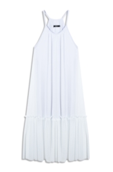 Vestido Tule Lurex Midi Branco