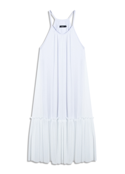 Vestido Tule Lurex Midi Branco