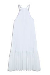 Vestido Tule Lurex Midi Branco