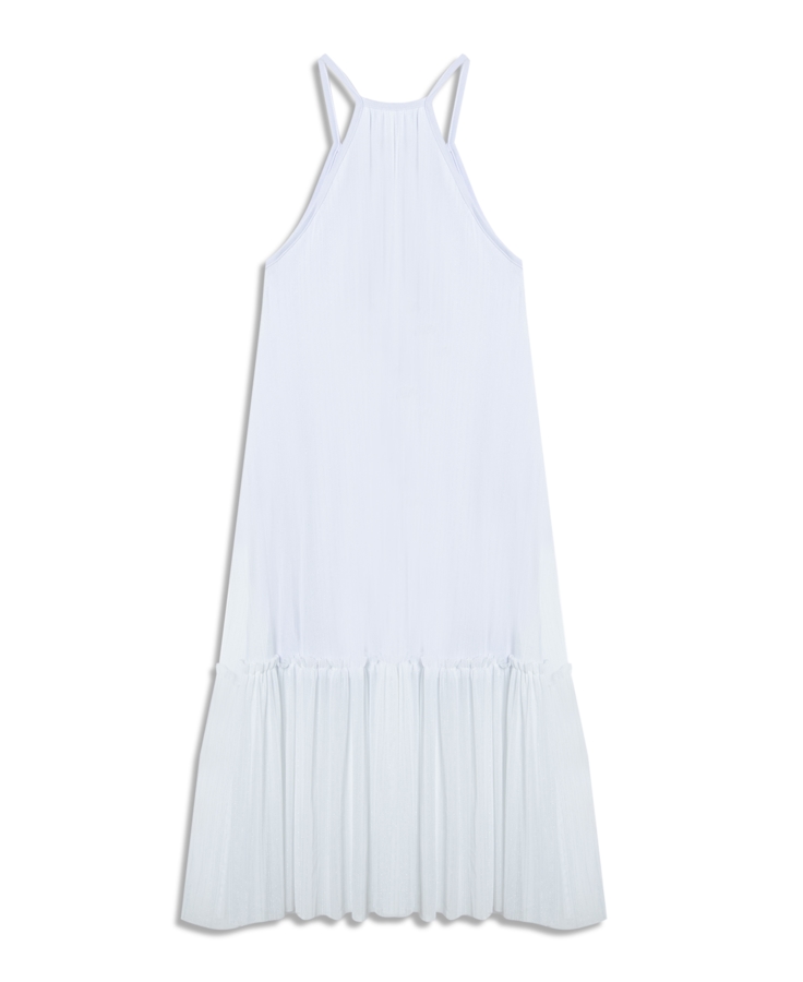 Vestido Tule Lurex Midi Branco