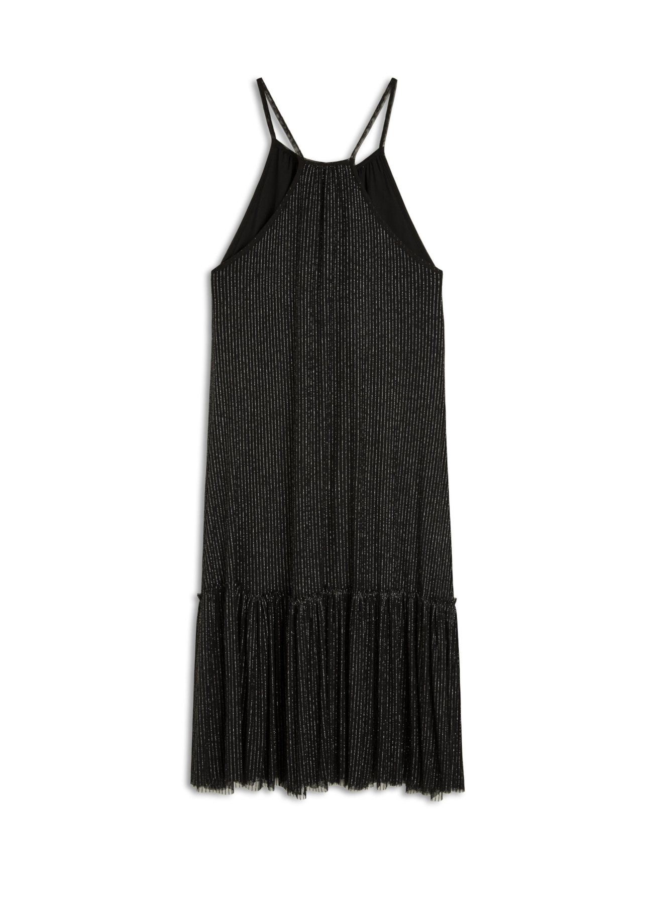 Vestido Tule Lurex Midi Preto