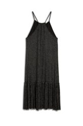 Vestido Tule Lurex Midi Preto