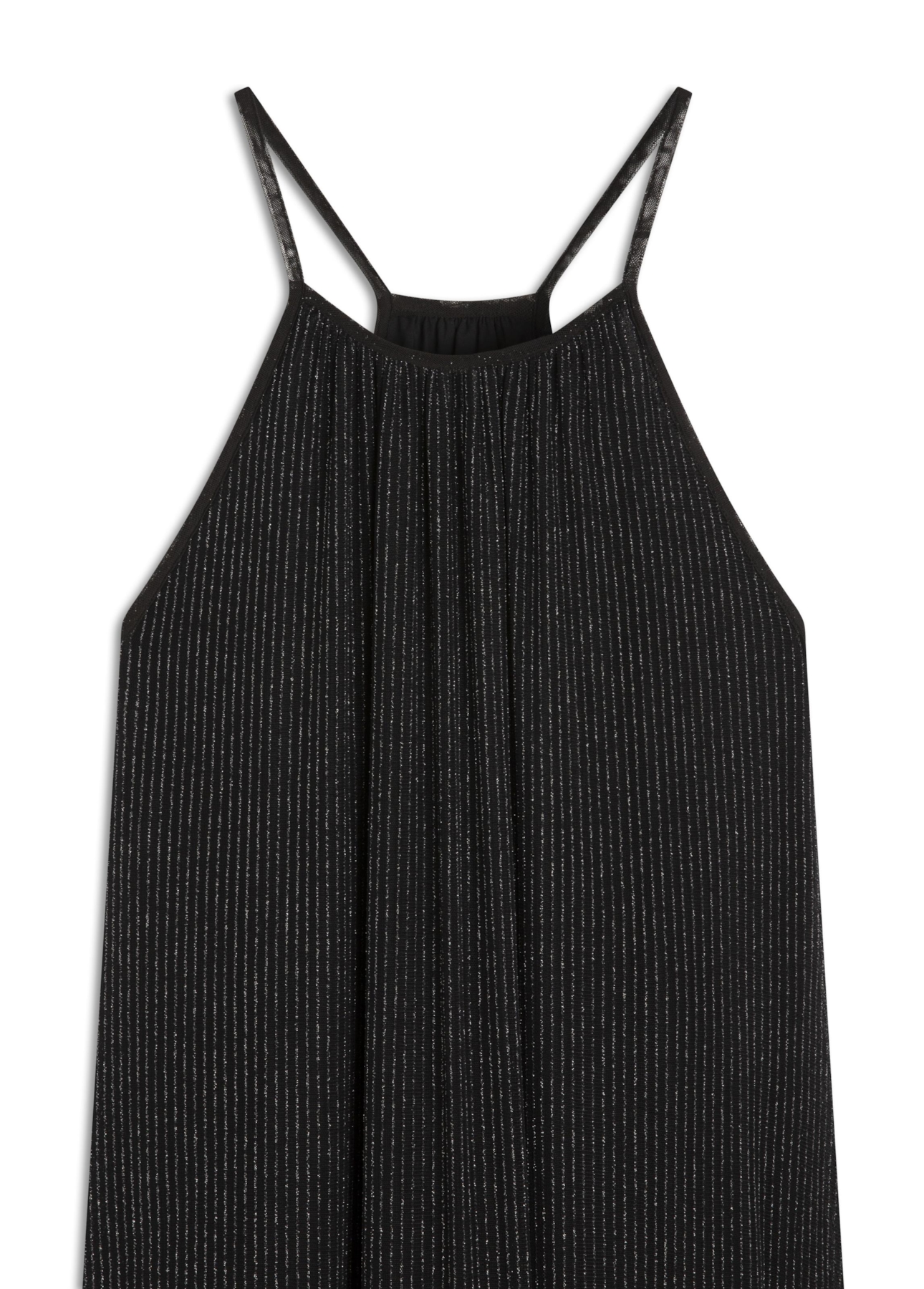 Vestido Tule Lurex Midi Preto