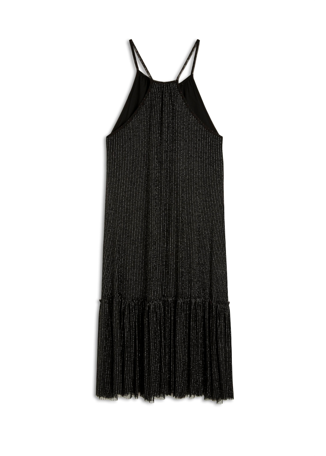 Vestido Tule Lurex Midi Preto