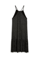 Vestido Tule Lurex Midi Preto