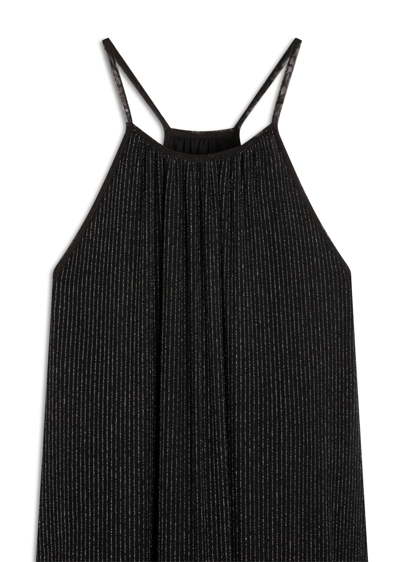 Vestido Tule Lurex Midi Preto