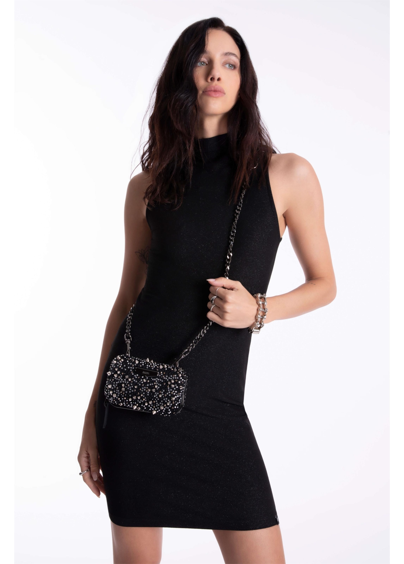 Vestido Turtleneck Dress Ellus Preto