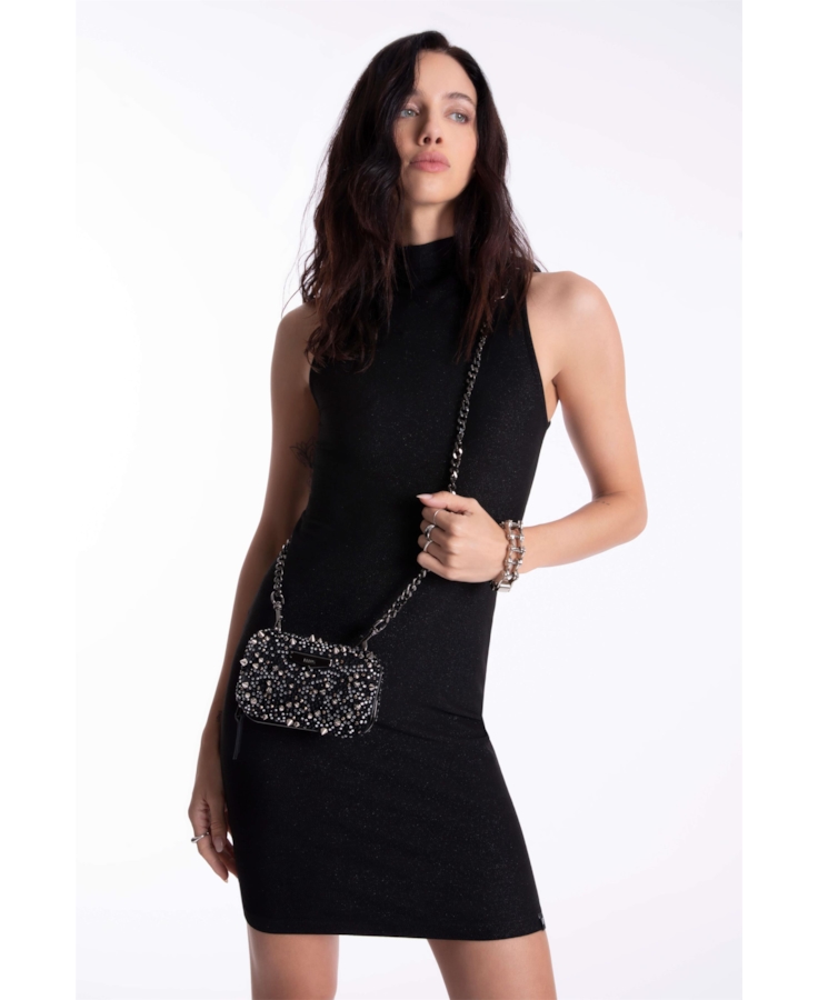 Vestido Turtleneck Dress Ellus Preto