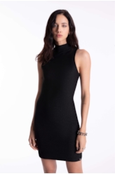 Vestido Turtleneck Dress Ellus Preto