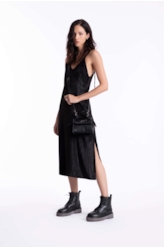 Vestido Velvet Embrossed Preto