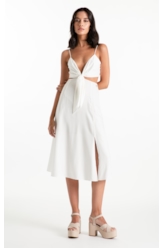 Vestido Visco Affinity Strappy Midi Off White