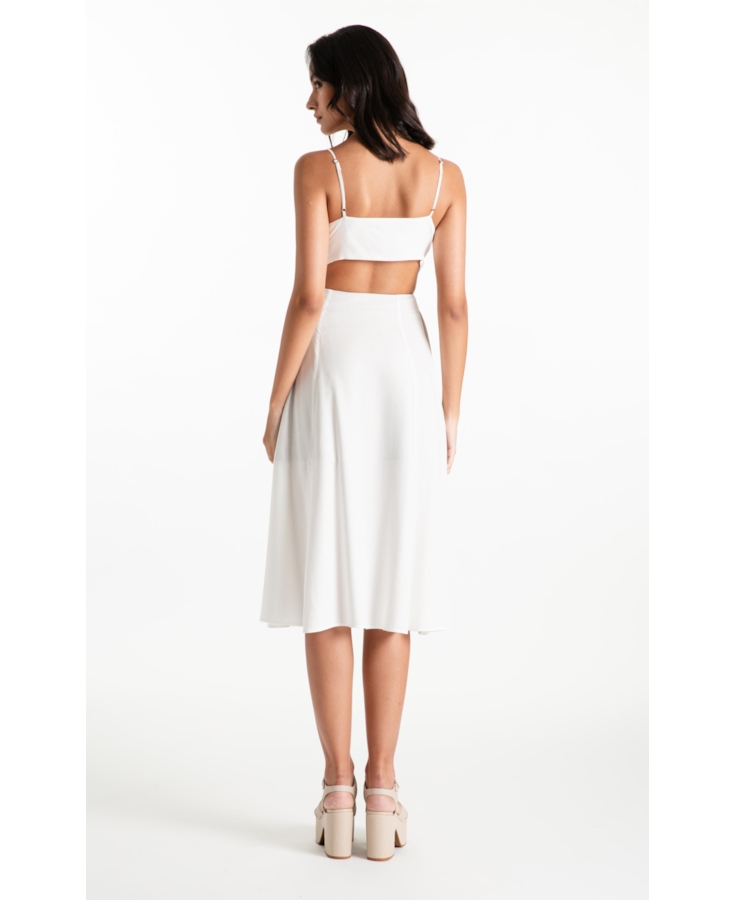 Vestido Visco Affinity Strappy Midi Off White