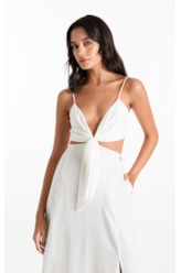 Vestido Visco Affinity Strappy Midi Off White