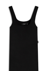 Vestido Visco Dress Ribbed Sleeveless Preto