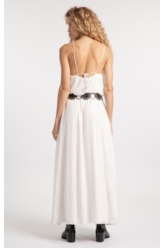 Vestido Visco Lurex Ruching Branco