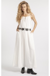 Vestido Visco Lurex Ruching Branco