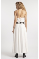 Vestido Visco Lurex Ruching Branco