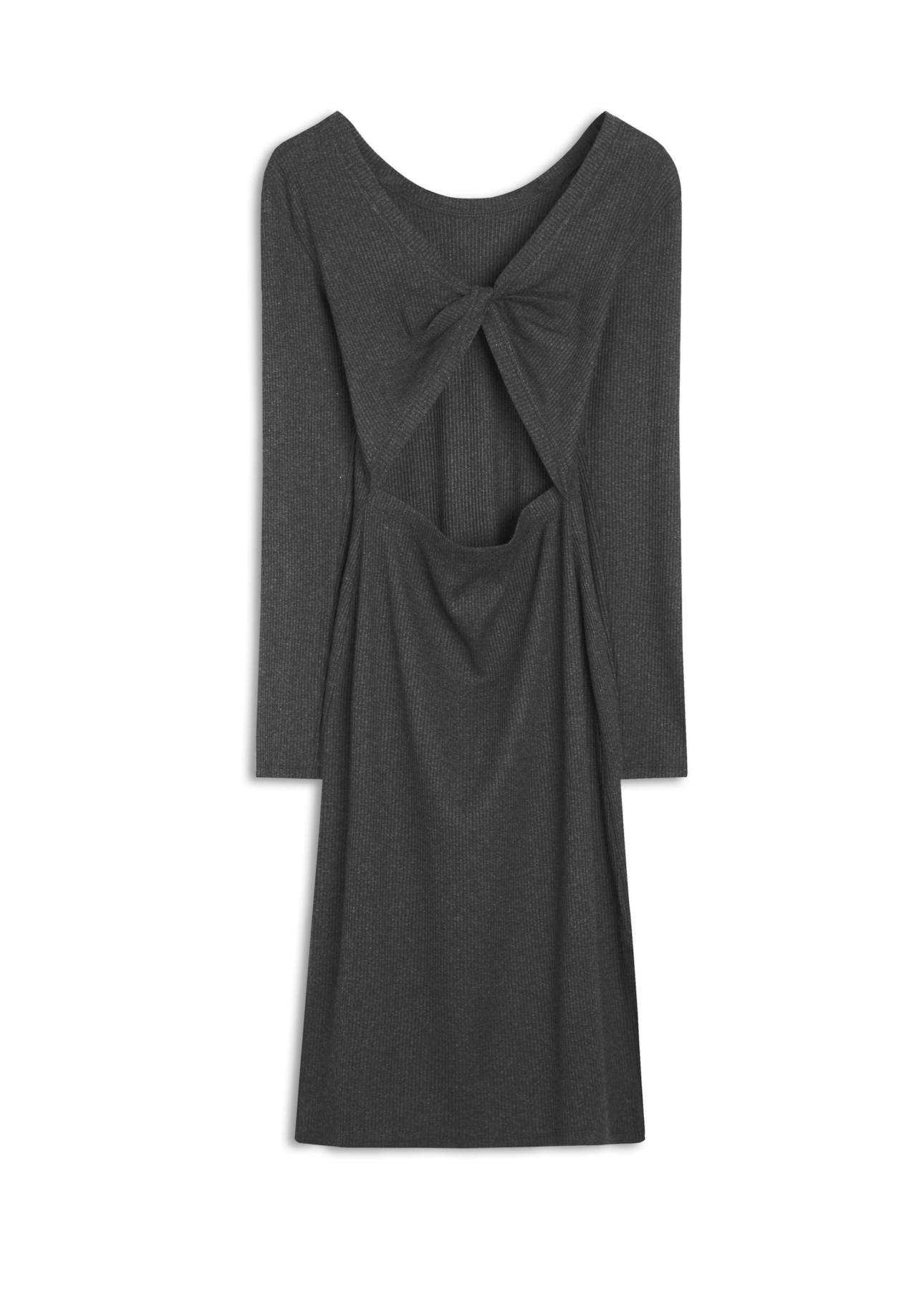 Vestido Viscocrepe Mescla Twisted Cinza Mescla
