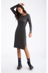 Vestido Viscocrepe Mescla Twisted Cinza Mescla