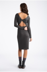 Vestido Viscocrepe Mescla Twisted Cinza Mescla