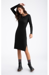 Vestido Viscocrepe Mescla Twisted Preto
