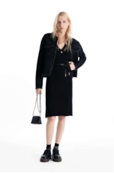 Vestido Viscorib Neck Dress Preto