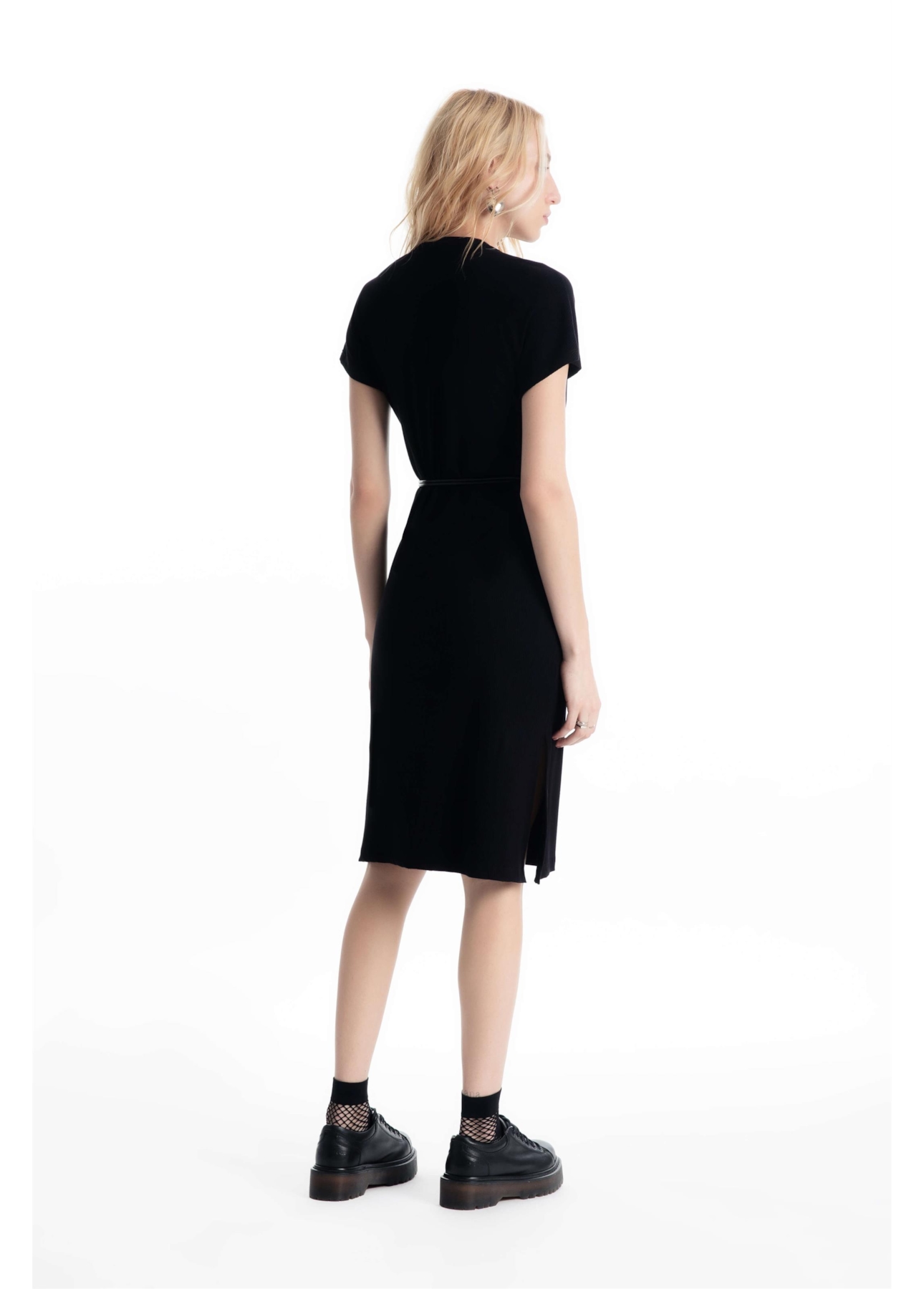 Vestido Viscorib Neck Dress Preto