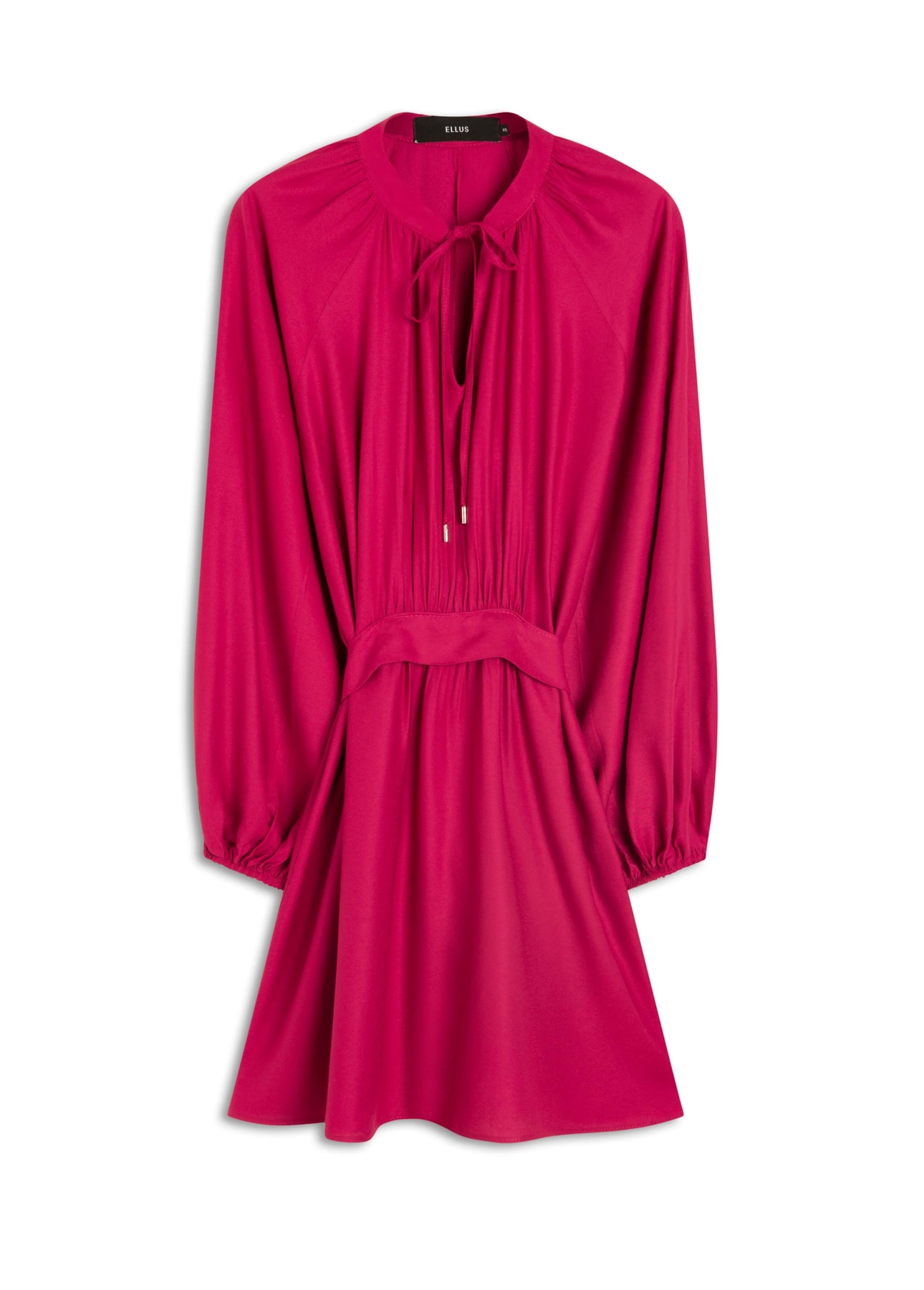 Vestido Viscose Twill Tie Belt Magenta