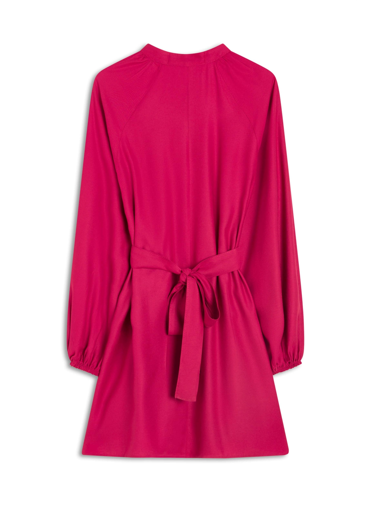 Vestido Viscose Twill Tie Belt Magenta