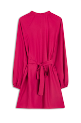 Vestido Viscose Twill Tie Belt Magenta