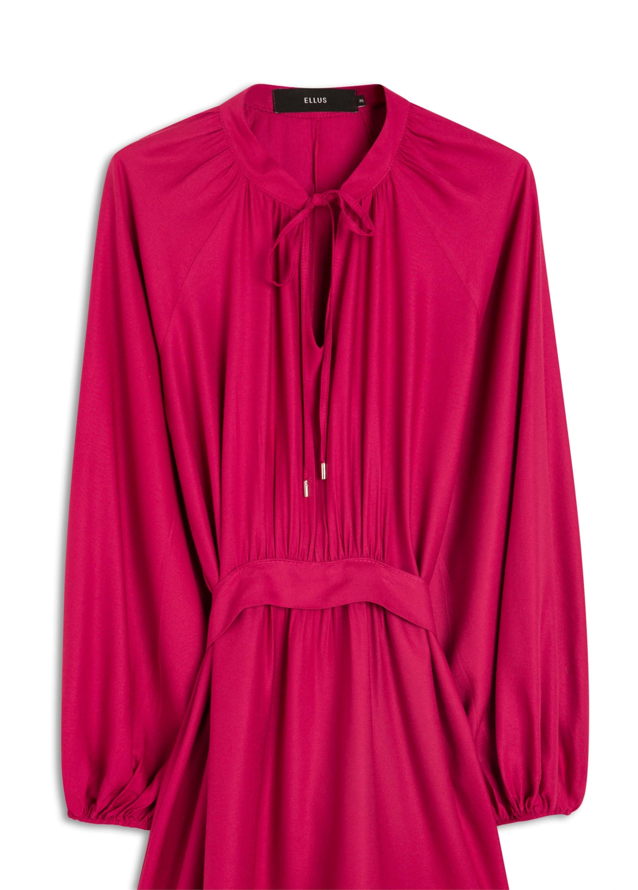 Vestido Viscose Twill Tie Belt Magenta
