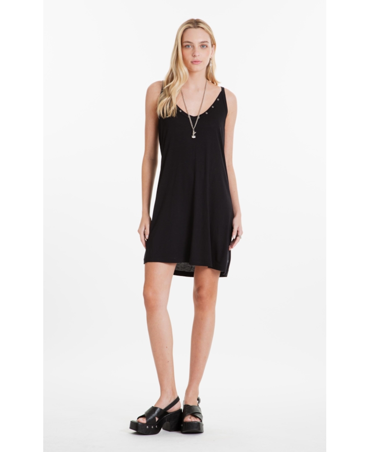 Vestido Viscotricot Eyelets Dress Preto