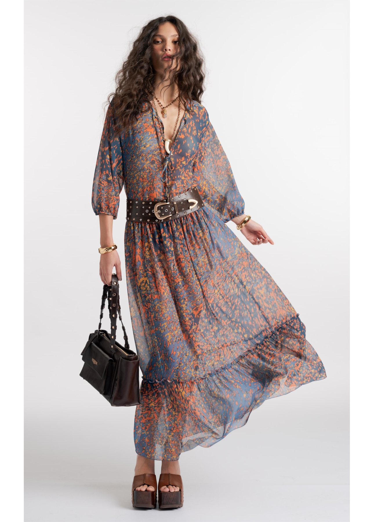 Vestido Watercolor Petroleo
